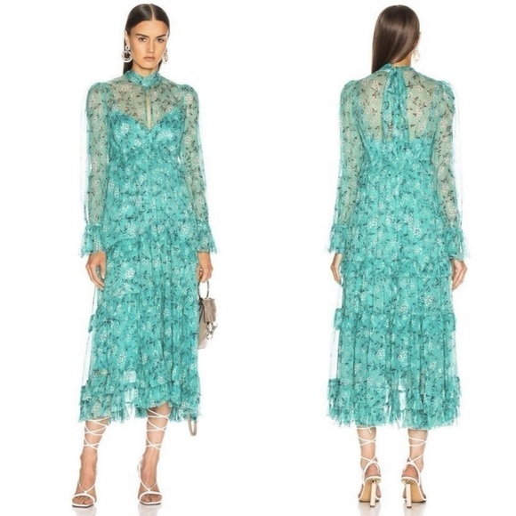 Zimmermann Dresses & Skirts - Zimmerman Moncur green silk dress with matching slip. Size m/2/6/8